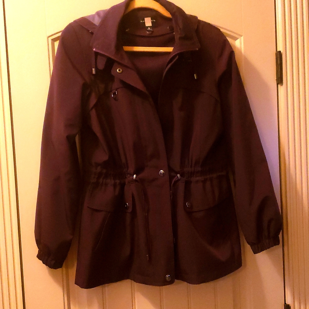 Dark purple rain utility coat small